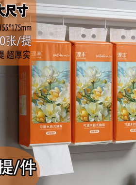 理丰便利抽立体压花挂抽悬挂式抽纸实惠装大包餐巾纸卫生纸可湿水