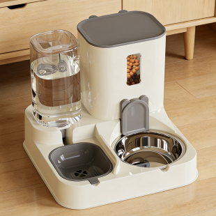 宠物自动饮水喂食器猫碗狗碗猫咪食盆狗狗饭盆喝水流动一体机用品