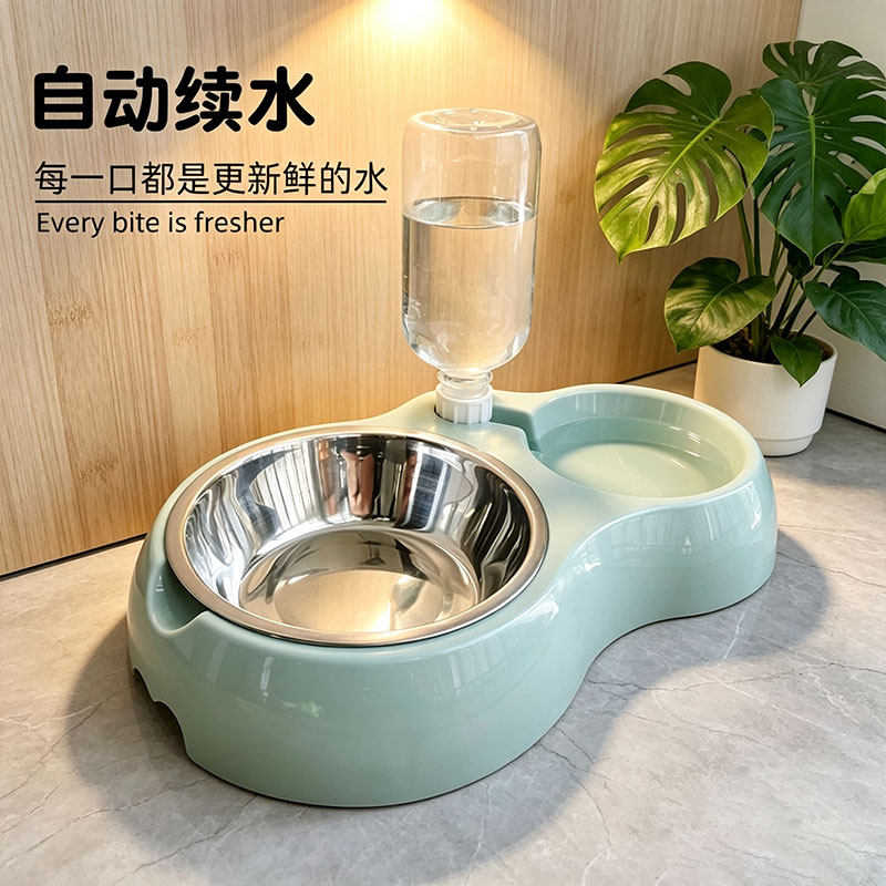猫碗狗碗双碗自动饮水猫食盆防打翻宠物饭盆猫盆猫咪水碗狗狗用品