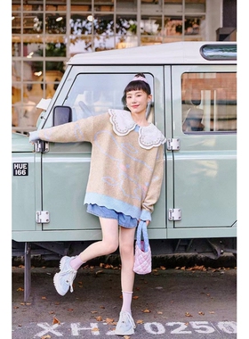 XIAO LI设计师系列国内大耳狗小奶栗毛衣女针织衫CWEEB3575