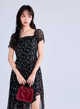 【商场同款】纯欲飘逸感开叉连衣裙25夏季新款裙子C1FAF2616