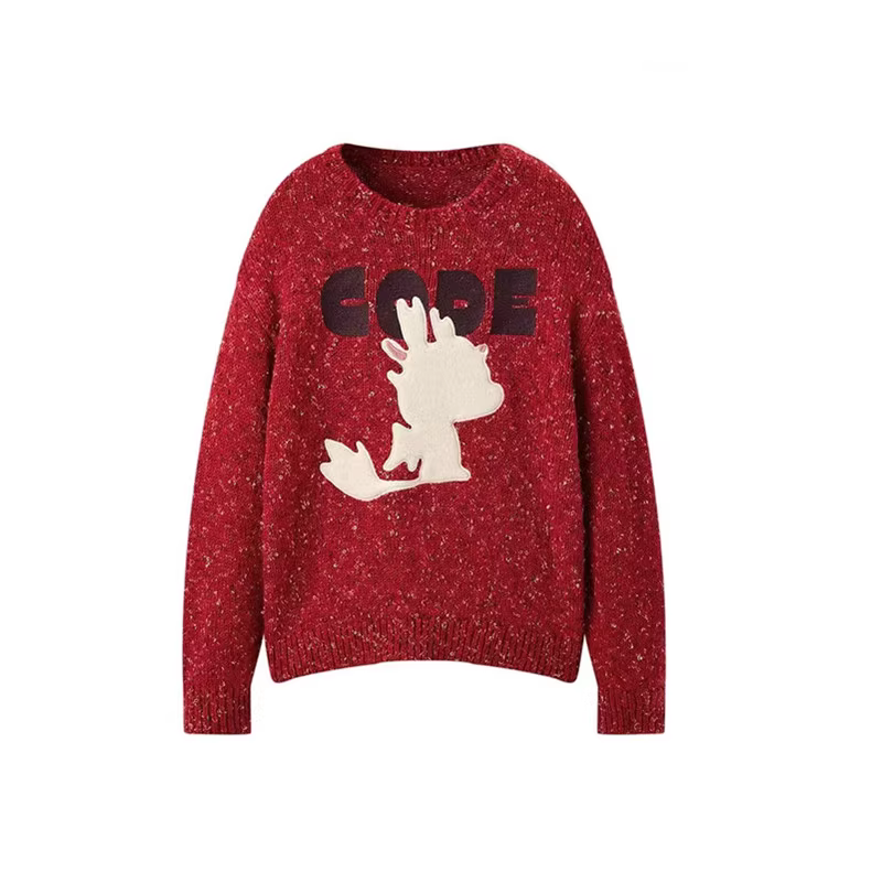 圆领甜美宽松小恐龙女装毛衣