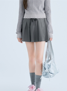【商场同款】2025腰头撞色百褶裙春款学院风通勤半身裙C2GEF1506