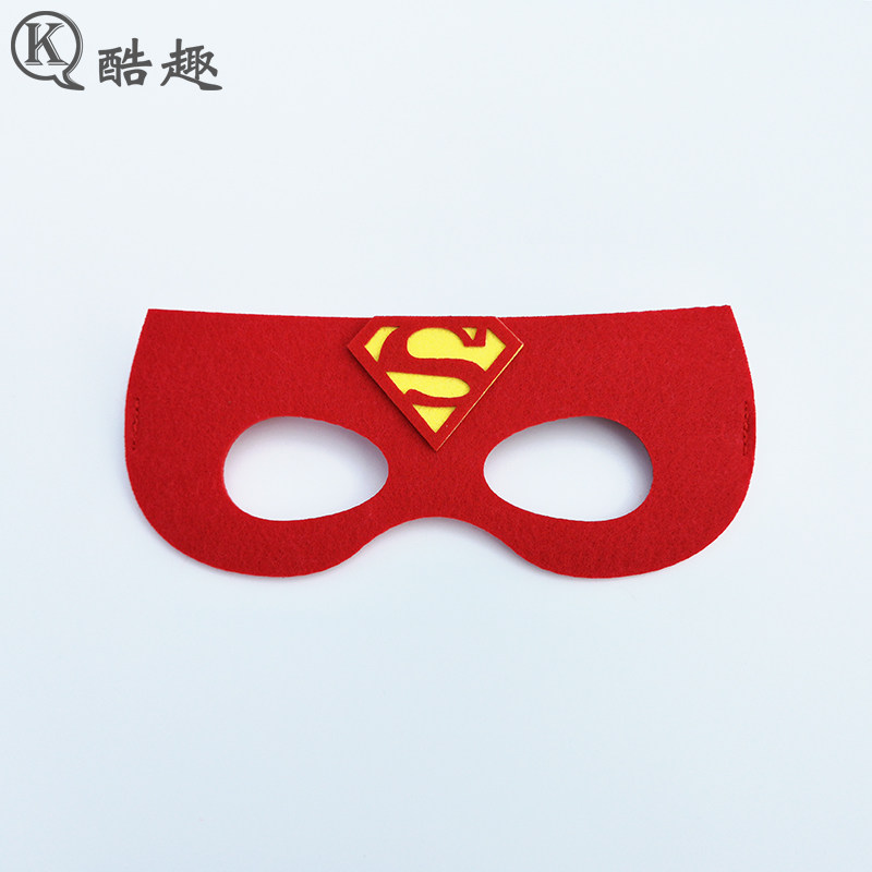 万圣节cos超人眼罩成人儿童通用正义联盟superman半脸毛毡面具