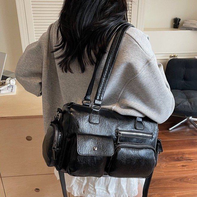 大容量包包2025新款单肩斜挎出差行李包女休闲复古百搭手提旅行包