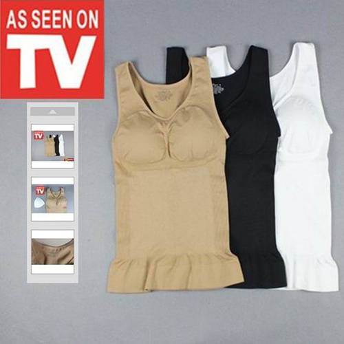 带胸垫动塑身收腹保暖背心