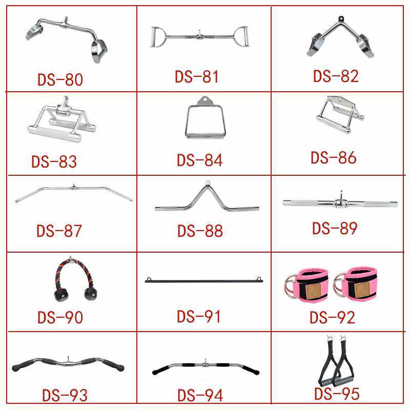 健身器材龙门架配件飞鸟把手二头肌绳坐姿推胸高位下拉划船