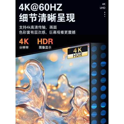 腾飞hdmi转dp线转换头笔记本电脑主机接显示器电视高清4k60Hz连接