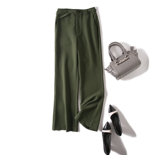 日单 客供面料穿出大长腿挺括质感配同色腰带显瘦阔腿裤长裤女春