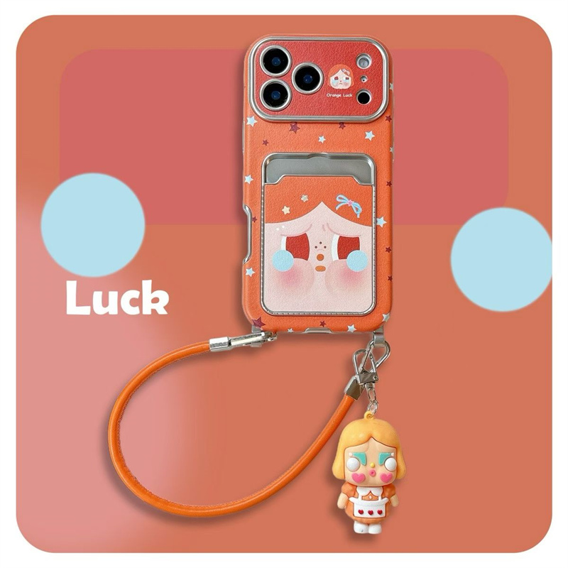 趣味可爱大脸哭娃适用苹果17大视窗卡包手机壳少女心15promax高级感挂饰挂绳保护套14pro防摔iPhone16女款