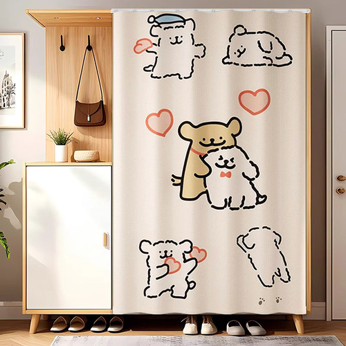 衣柜遮挡帘无门柜子门帘滑轨拉帘置物架鞋架书柜防尘帘子遮挡杂物