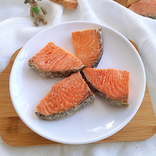 自制宠物狗零食冻干原切三文鱼块补钙美毛法斗猫咪零爆腮食非耐咬