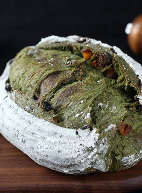 纯全麦面包手工现做无糖精未加油抹茶味面包水果干面包粗粮杂粮包