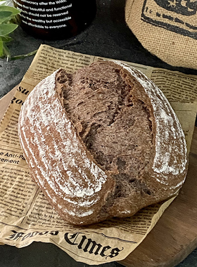 纯黑全麦欧包原味麦香欧包没有加糖无加油真黑全麦欧包