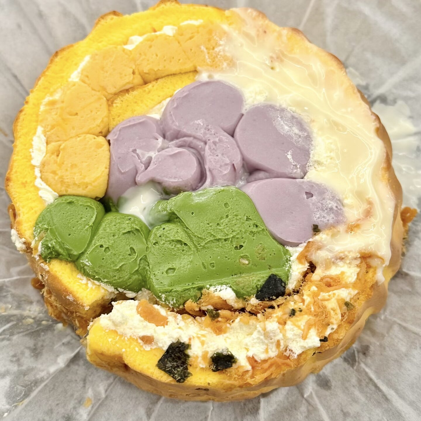 虎皮五福卷缤纷瑞士卷动物奶油酱多多咸蛋黄蛋糕芋泥零食甜品早餐