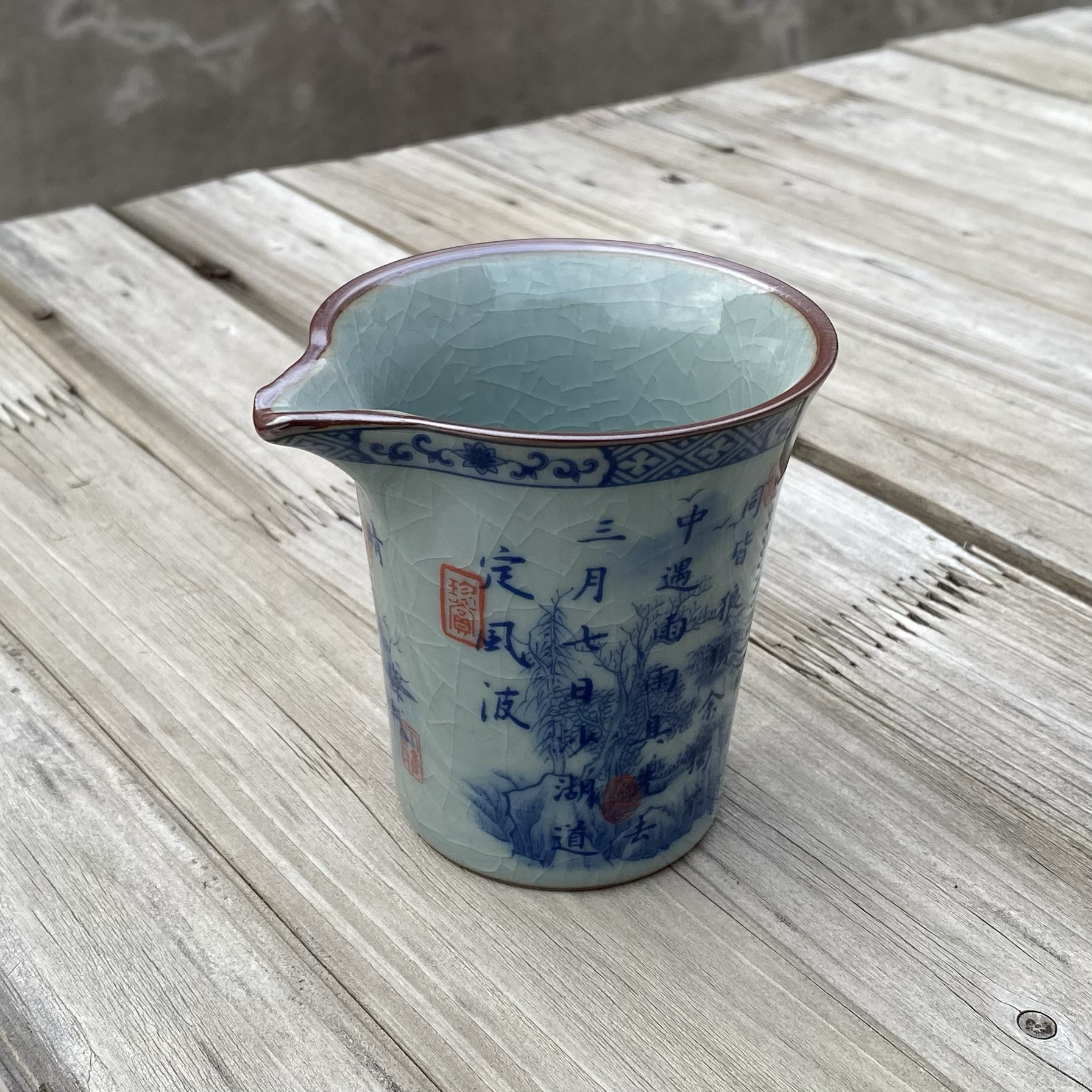 景德镇老陶泥定风波陶瓷公道杯单个分茶器茶海家用中式功夫茶具