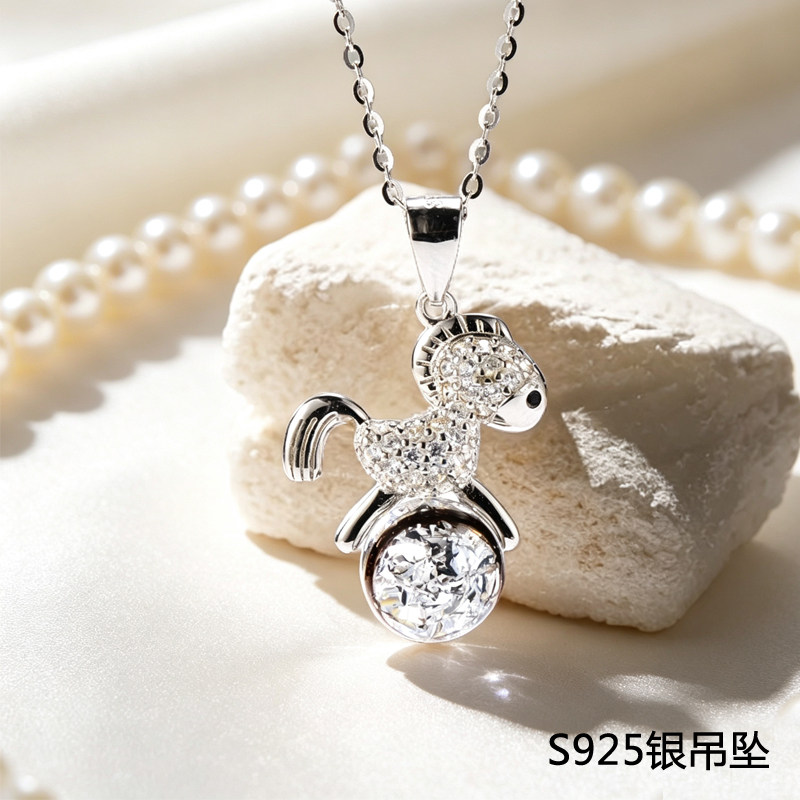 马年胎发吊坠宝宝纪念品胎发乳牙母乳保存银饰项链DIY自制