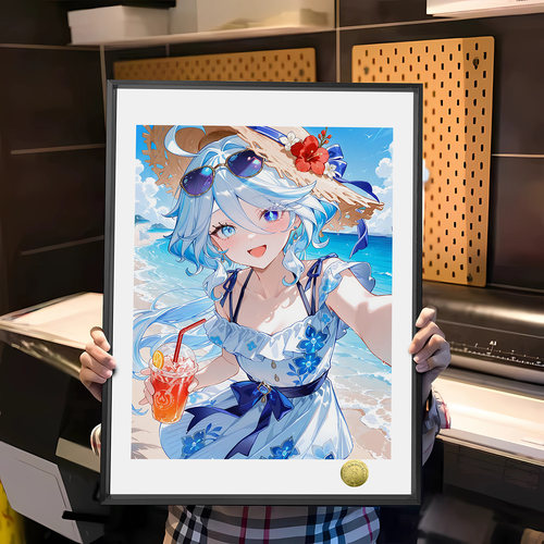 原神夏日海边芙芙同人周边装饰画