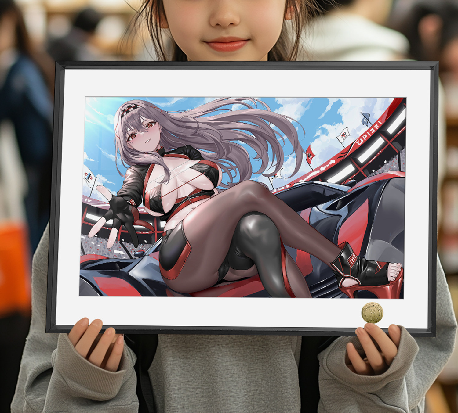 胜利女神妮姬赛车车模红莲暗影周边装饰画