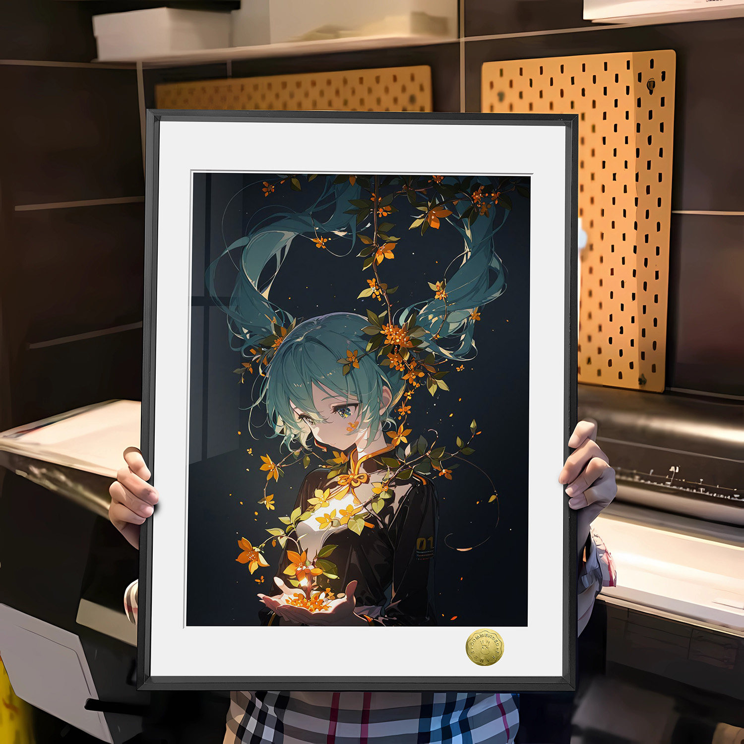 初音未来秋桂与初音掌中桂月同人周边装饰画