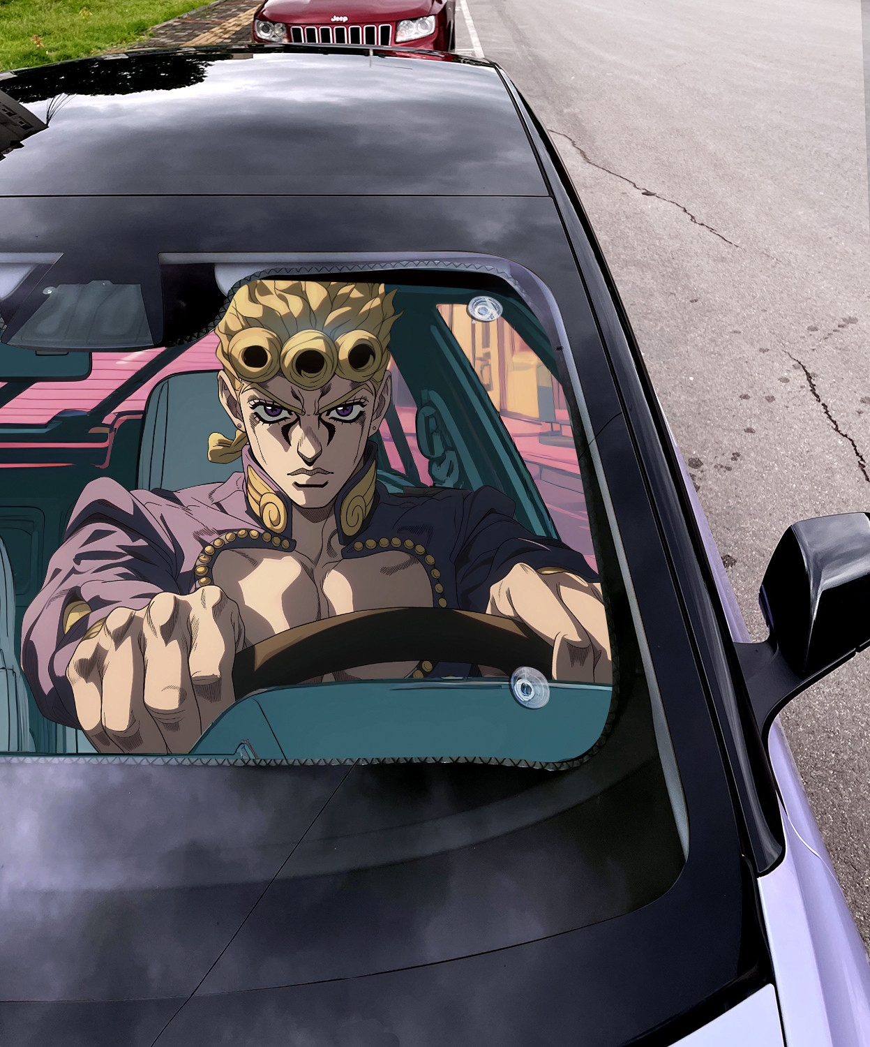 二次元汽车遮阳防晒前挡开车JOJO的奇妙冒险乔鲁诺乔瑟夫