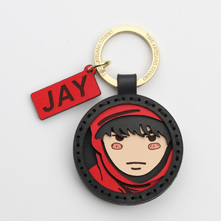 周杰伦Q版钥匙扣周边汽车挂件卡通背包挂饰周边生日节日礼物