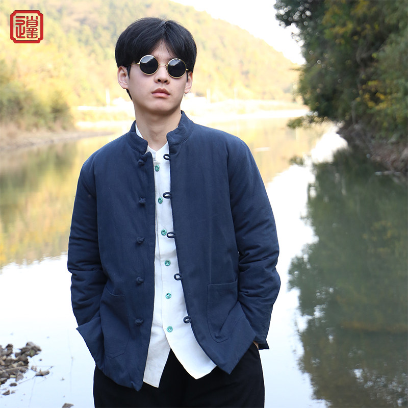 新中式棉麻立领盘扣唐装棉衣棉服