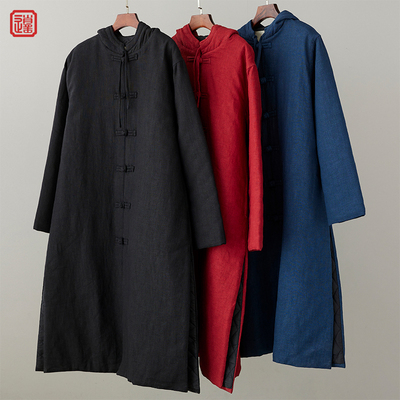 中国唐装男棉衣中长款冬季盘扣