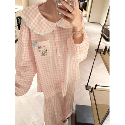 HelloKitty凯蒂猫粉色格子睡衣女