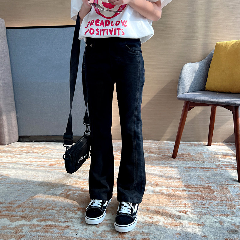 长裤纯棉牛仔喇叭裤弹力