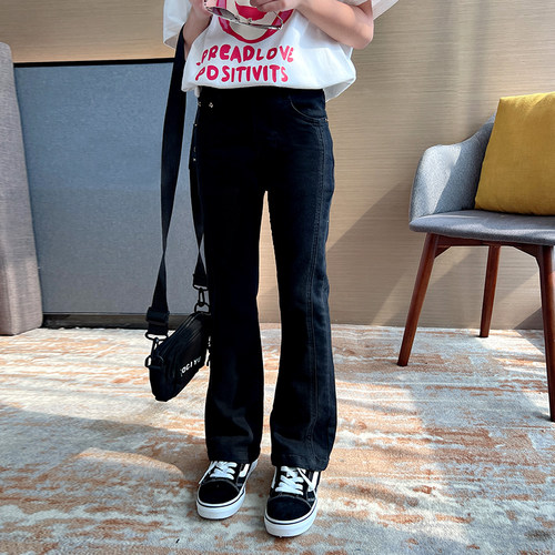 长裤纯棉牛仔喇叭裤弹力