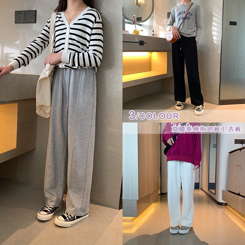 女童长裤纯棉裤子直筒阔腿裤