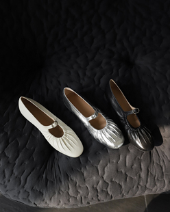 羊皮女单鞋 软底平底跳舞鞋 Eadie手工捏皱芭蕾舞鞋 Blair