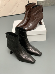 Eadie 真皮靴子 2025新款 单鞋 真皮女靴 方头高跟单鞋 Blair