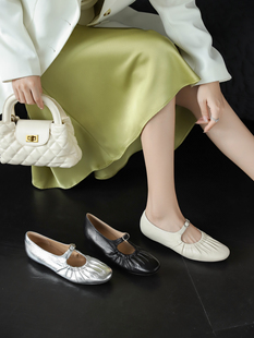 Eadie女鞋 真皮单鞋 2025新款 女浅口玛丽珍鞋 真皮平底单鞋 Blair