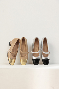 Eadie新款 女粗跟不累脚单鞋 法式 玛丽珍高跟鞋 小香风小皮鞋 Blair