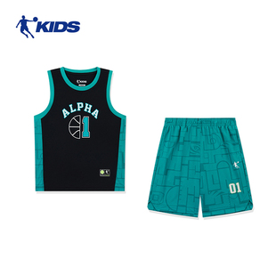 乔丹儿童篮球服套装2025夏季新款男童幼儿园学生运动表演训练服