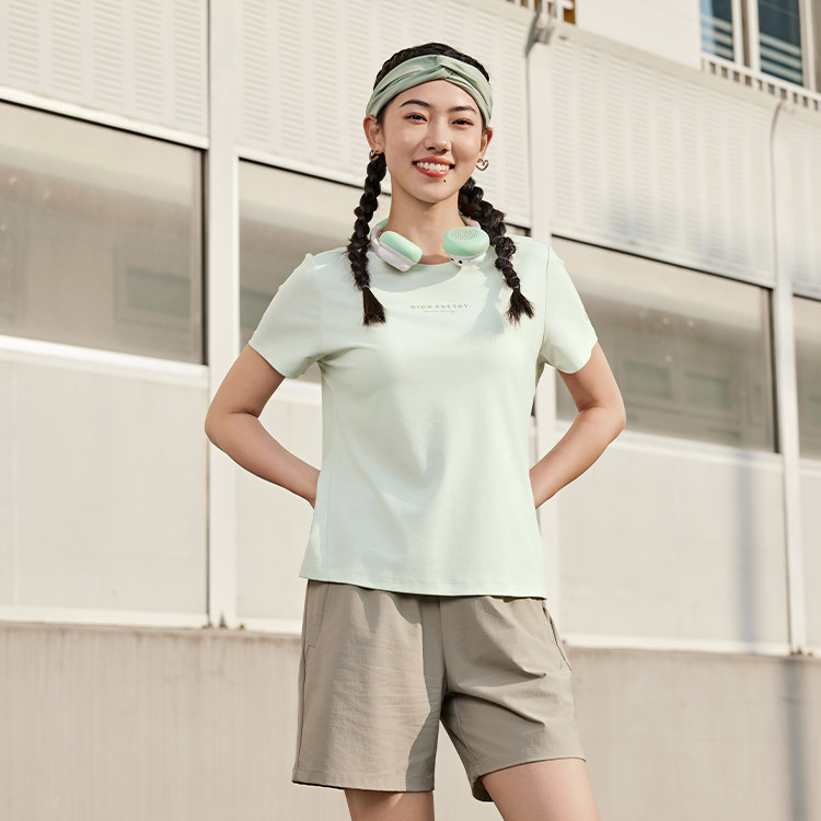 乔丹运动短袖女款2025秋季新款跑步速干透气圆领T恤女子休闲上衣 - 实物图