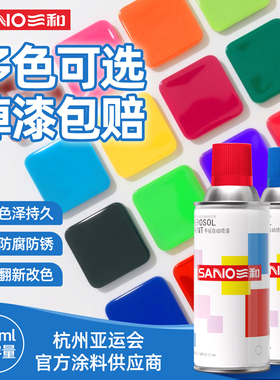 三和自喷漆金属防锈油漆轮毂汽车涂鸦墙面家具翻新改色黑白色喷漆