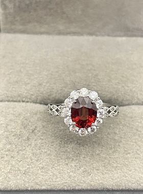 出口日本纯银镀铂金天然玛雅拉石开口戒指孤品镶金品质1.36克拉