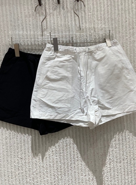 欧洲站2026夏季新款百搭净版松紧腰抽绳宽松直筒休闲短裤女93402