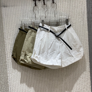 欧洲站2026夏新款高腰腰带阔腿短裤女宽松休闲裤夏季新款33152