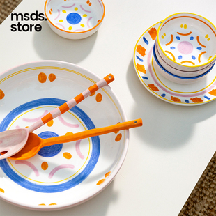 家用童趣沙拉深盘汤碗分餐勺 荷兰&klevering艺术家系列陶瓷盘碗