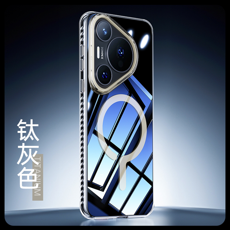 适用华为P80PRO高透透明手机壳问号设计华为P80磁吸不发黄保护壳