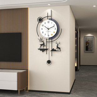 创意静音钟表家用装 现代简约挂钟客厅高级感新款 饰大气时钟表挂表