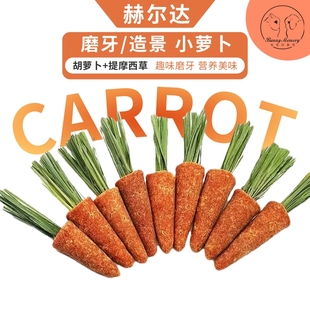 赫尔达小胡萝卜仓鼠造景兔子磨牙零食玩具提草龙猫豚鼠金丝熊用品
