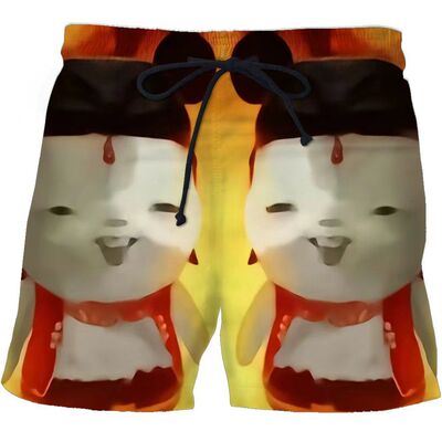 哪吒敖丙表情包3D印花短裤男女