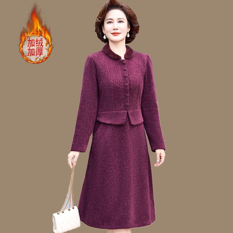 妈妈秋冬装连衣裙2025新款洋气中老年女秋季国风高贵旗袍长裙子