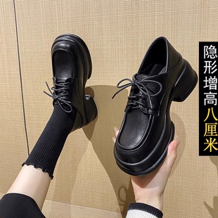 真皮小皮鞋厚底学院风乐福鞋松糕增高小码女鞋313233单鞋夏季透气