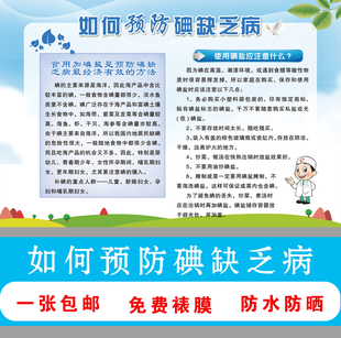 碘缺乏病预防宣传栏展板 科室春季保健知识画挂图 诊所健康科普画